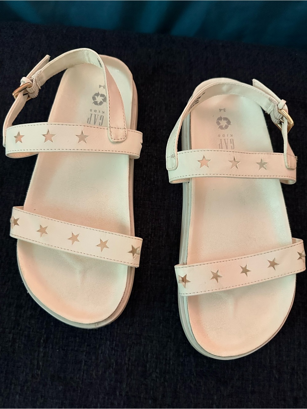 GAP Kids Cream Sandals with Gold Star Accents